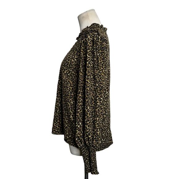 Lea & Viola leopard print long sleeves blouse size Small - Picture 7 of 9